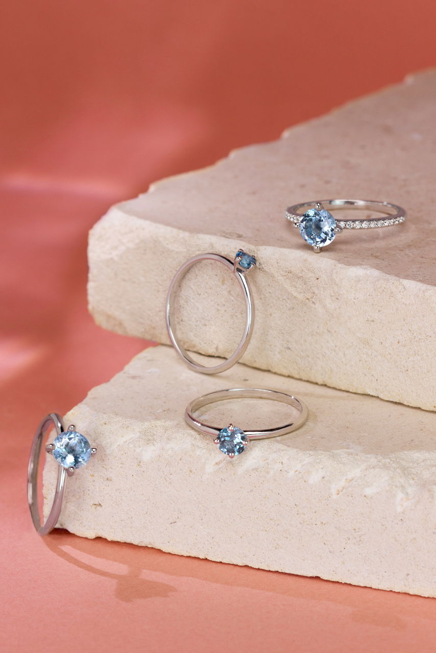 Solitaires Aigue-Marine