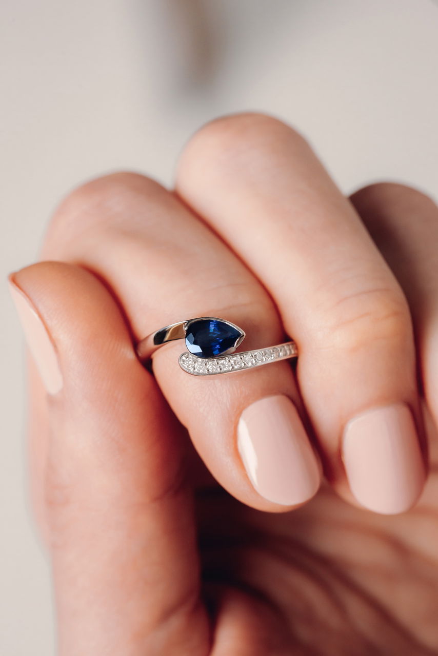 Solitaire Pavé Starlight Saphir