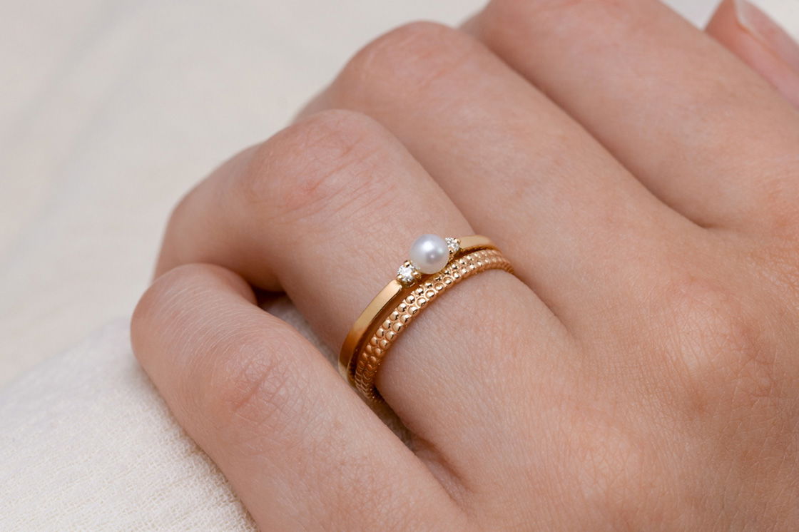 Solitaire Lolly Perle Blanche