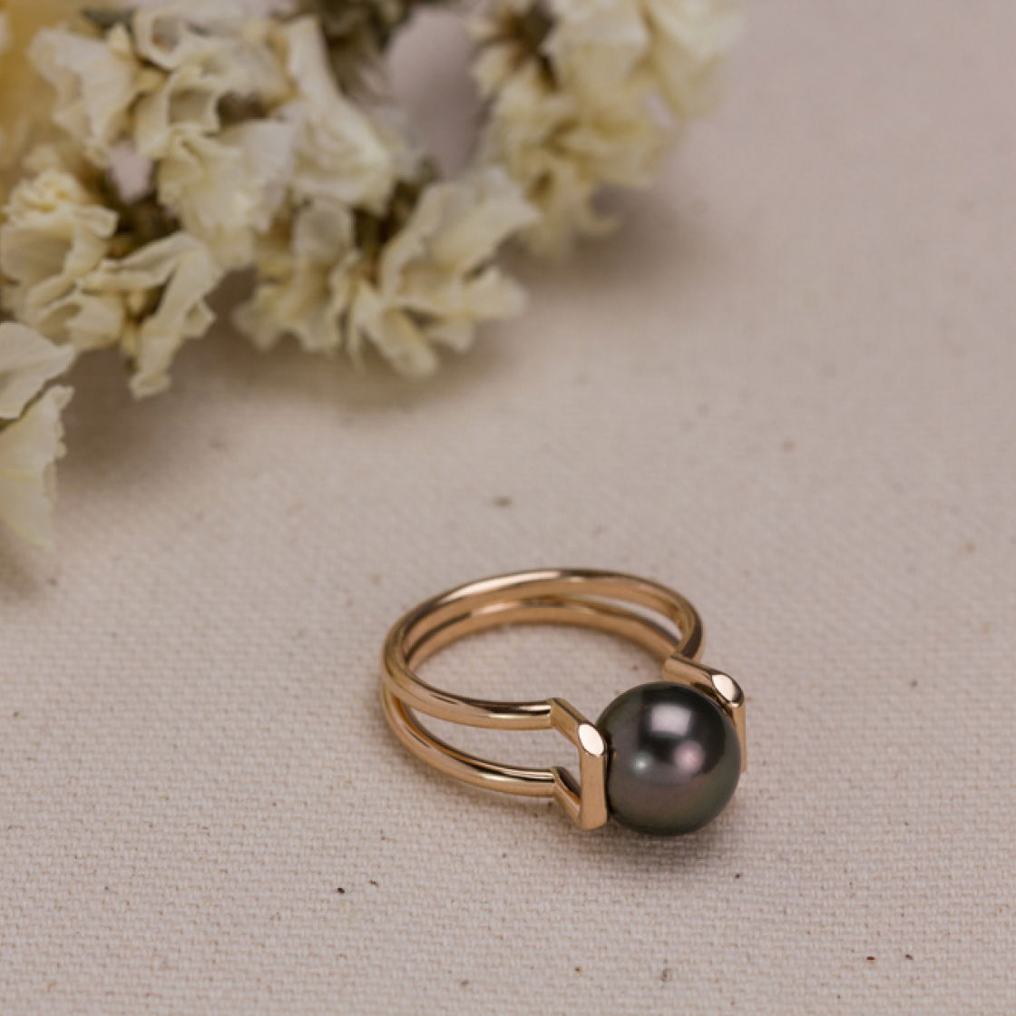 Bague Perle de Tahiti roulante