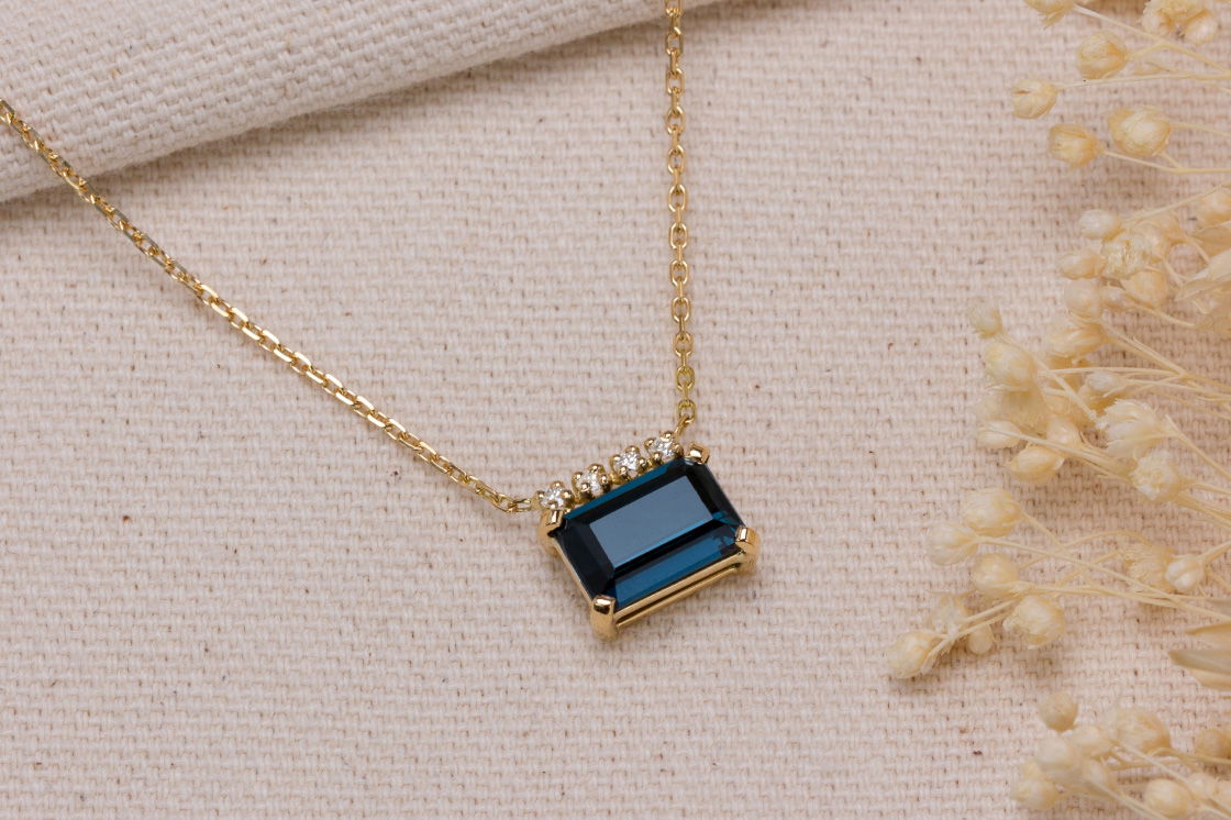 Pendentif Topaze & Diamants